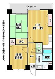 ニューライフ天神 2LDKの間取図画像