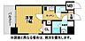 間取り：洋室7帖とバルコニー付きの1K。水回りがコンパクトにまとまり、玄関にはMB（メーターボックス）を配置。単身者に適した間取りです。