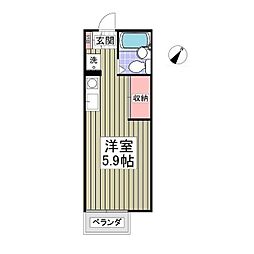 オゼットワールA ワンルームの間取図画像