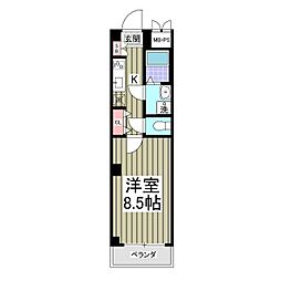 サンマルコ北綾瀬 1Kの間取図画像