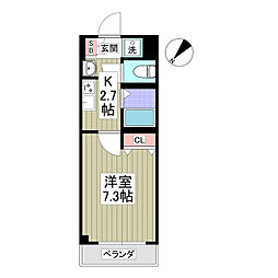 シャトール田口金沢八景 1Kの間取図画像