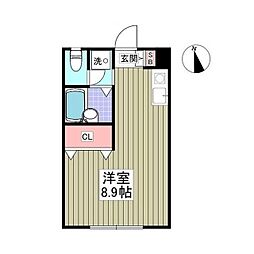 フロンティア1B ワンルームの間取図画像