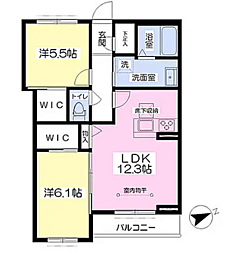アリスティオ八潮 2LDKの間取図画像
