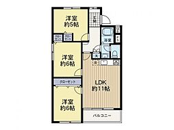 狛江第3コーポラス 3LDKの間取り