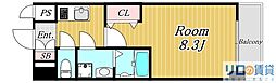 エスリード大阪グランゲート 1Kの間取図画像