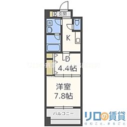 レフィーナカルム江坂 1DKの間取図画像