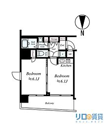 シティライフ新大阪 1DKの間取図画像