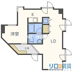 新大阪GHビル ワンルームの間取図画像