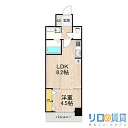 セノアタワー新大阪(旧:グランルクレ新大阪) 4階1LDKの間取り