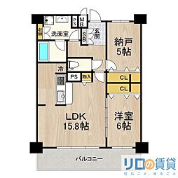 セノアタワー新大阪(旧:グランルクレ新大阪) 13階2LDKの間取り