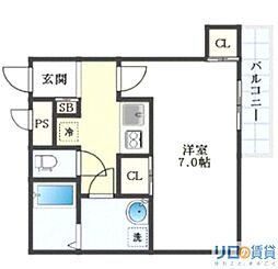 AILE柴島 1階1Kの間取り
