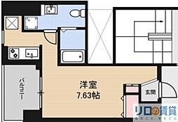 FEEL三国 303 3階ワンルームの間取り