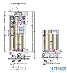 プレサンス東三国エンブレイス 9階ワンルームの間取り