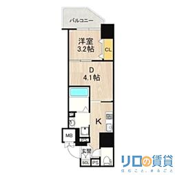 ArtizA新大阪D.C. 12階1DKの間取り