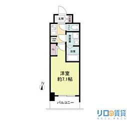 オーキッドレジデンス新大阪 10階1Kの間取り