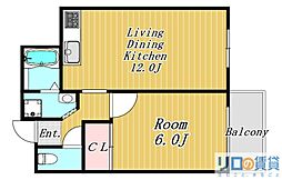 JMRレジデンス新大阪 3階1LDKの間取り