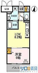 ザ　カーム 7階1DKの間取り