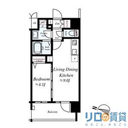 アドバンス新大阪ウエストゲートII 8階1LDKの間取り