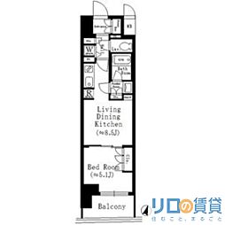シティカレント新大阪 11階1LDKの間取り