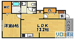 アラバスタ 1階1LDKの間取り