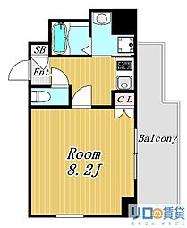 クレアート新大阪セレニティ 8階1Kの間取り