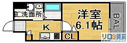 ライブカーサ上新庄 1Kの間取図画像