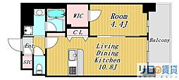 スプランディッド新大阪VIII 1LDKの間取図画像