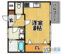 イーズマンション1 ワンルームの間取図画像