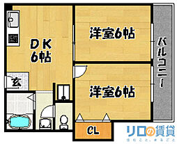第1井上マンション 2DKの間取図画像