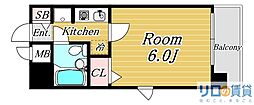 エスリード新大阪第3 1Kの間取図画像