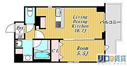 ハピネスガーデン新大阪 1LDKの間取図画像