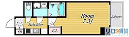 Sレジデンス新大阪ウエスト 1Kの間取図画像