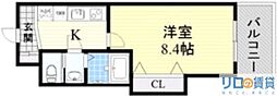 Luxe新大阪南 1Kの間取図画像