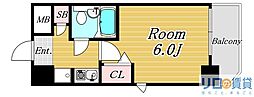 エスリード新大阪第6 1Kの間取図画像