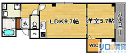 ベルフルール 1LDKの間取図画像