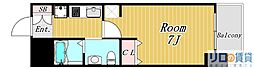 エステムコート新大阪Xザ・ゲート 1Kの間取図画像