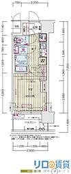 プレリスNEO大阪十三エルヴィオン 1Kの間取図画像