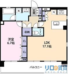 シティライフ新大阪ラブニール 1LDKの間取図画像