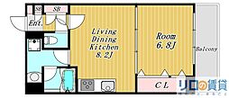 ミドヱスト・ツダ 1LDKの間取図画像