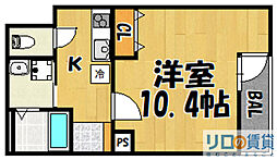 フジパレス瑞光三丁目 1Kの間取図画像