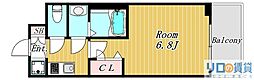 ディームス新大阪 1Kの間取図画像