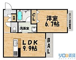 シャーメゾンプリメーラ 1LDKの間取図画像