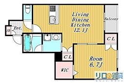(仮称)北区本庄西2丁目へーベルメゾン 1LDKの間取図画像