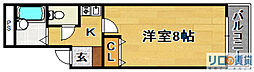 エクセレント上新8 1Kの間取図画像