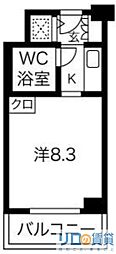 ファミールハイツ北大阪5号棟弐番館 1Kの間取図画像