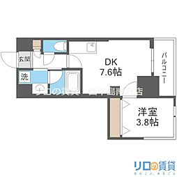 オルサス新大阪 1DKの間取図画像