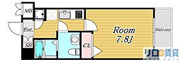 ラナップスクエア新大阪 1Kの間取図画像