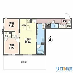 和の社 江坂 2LDKの間取図画像