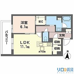 和の社 江坂 1LDKの間取図画像