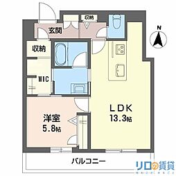 和の社 江坂 1LDKの間取図画像